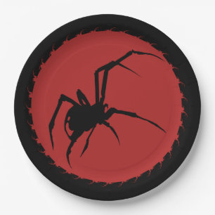 Black Widow Spider Paper Plate