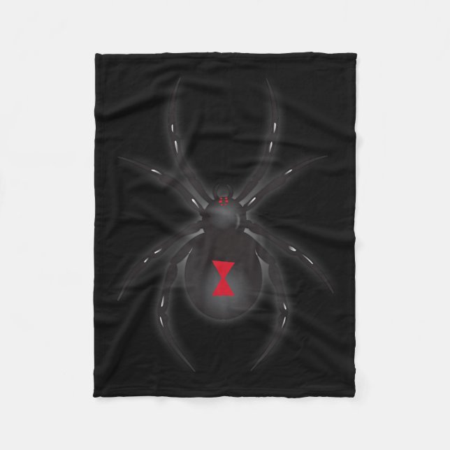Black Widow Spider Shirt Fleece Blanket (Front)