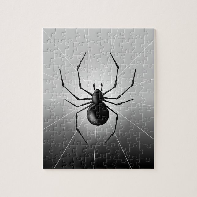 Black Widow Spider Silhouette Line Art Jigsaw Puzzle (Vertical)