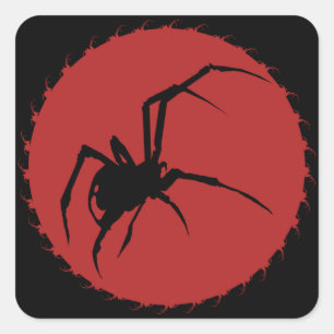Black Widow Spider Square Sticker