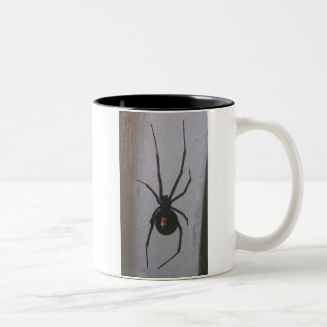 Black Widow Spider Two-Tone Coffee Mug (Right)