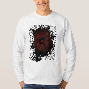 Black Widow Spider Web Gothic Dark Edgy Long T-Shirt