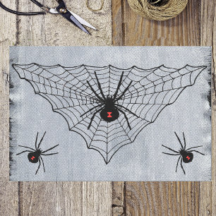 Black Widow Spider Web Halloween Gothic Tissue Paper