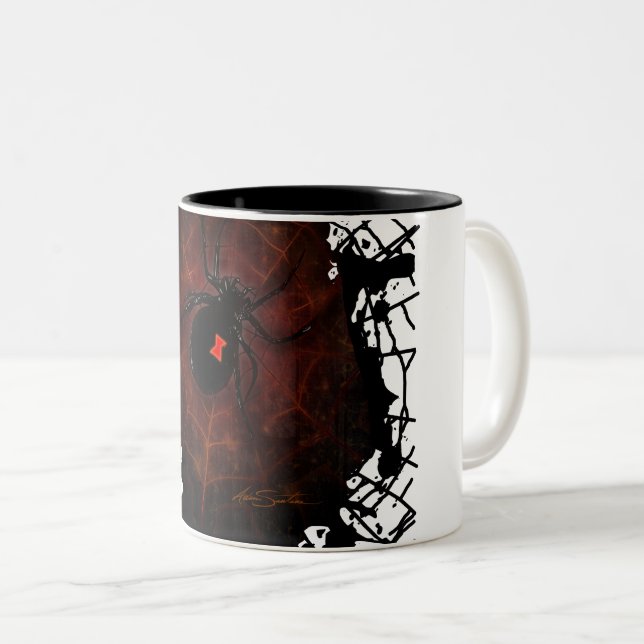 Black Widow Two-Tone Coffee Mug (Front Right)