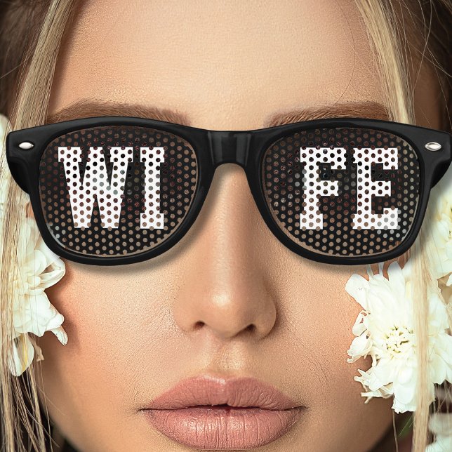 Black Wife Bride Wedding Party Favour Retro Sunglasses (black retro wife sunglasses)