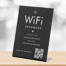 Black WiFi Password Code Business Logo QR Code