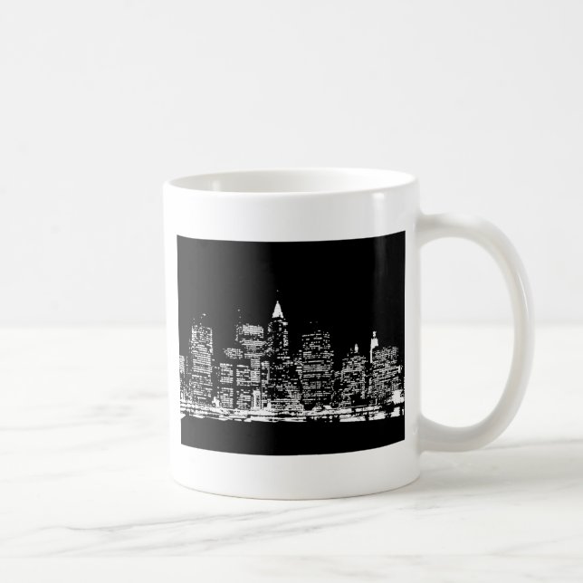 Black & Wihte New York City Night Coffee Mug (Right)