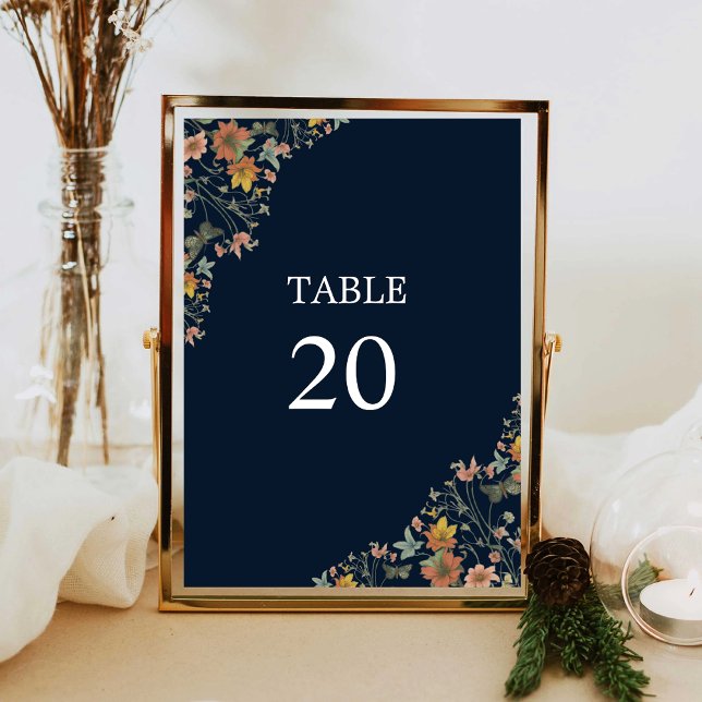 Black Wild flowers Boho Wedding Table Numbers (Creator Uploaded)
