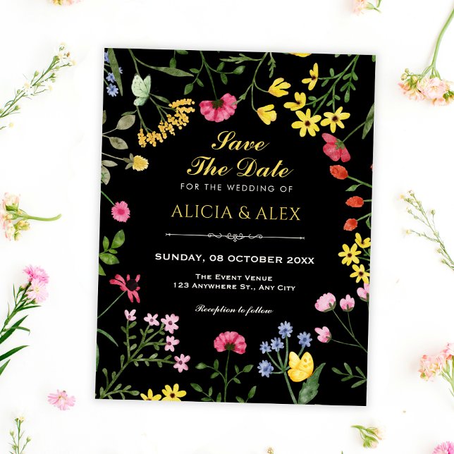 Black Wild flowers  Save The Date (Creator Uploaded)