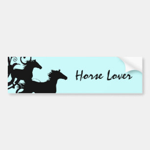 Black Wild Horses Bumper Sticker
