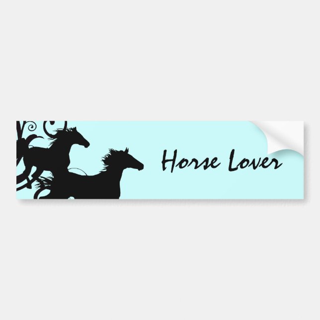 Black Wild Horses Bumper Sticker (Front)