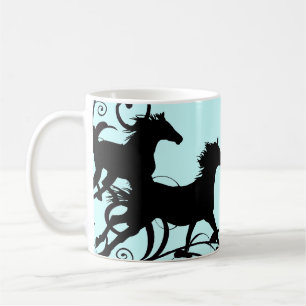 Black Wild Horses Coffee Mug