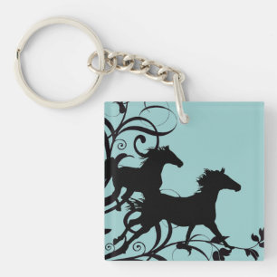 Black Wild Horses Key Ring