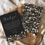 Black Wildflower Boho Bridal Shower Thank You Card<br><div class="desc">Express your gratitude with our Wildflower Bridal Shower Thank You Card. This beautifully designed card captures the essence of nature's charm, featuring vibrant wildflowers against a warm terracotta backdrop. The delicate wildflowers symbolise the beauty and uniqueness of each moment shared during the bridal shower. The terracotta colour palette adds a...</div>