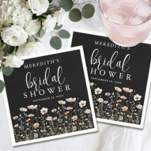 Black Wildflower Bridal Shower