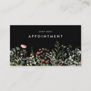 Black Wildflower Meadow Appointment Card