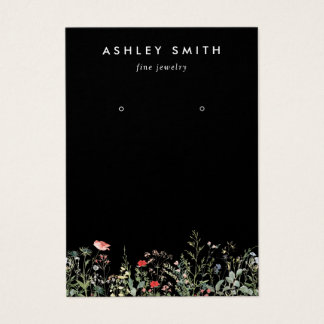 Black Wildflower Meadow Earring Display Card