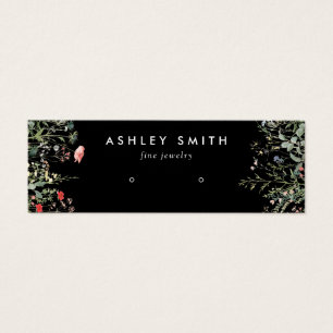 Black Wildflower Meadow Earring Display Card