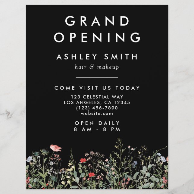 Black Wildflower Meadow Flyer (Front)