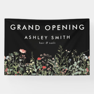 Black Wildflower Meadow Grand Opening Banner