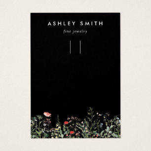 Black Wildflower Meadow Keychain Display Card
