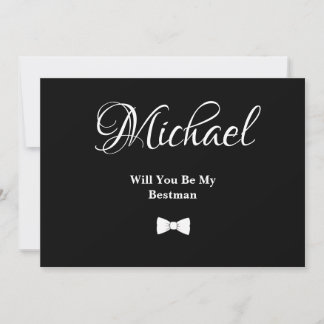 Black Will You Be My Groomsman Card