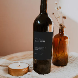 Black wine bottle label Template