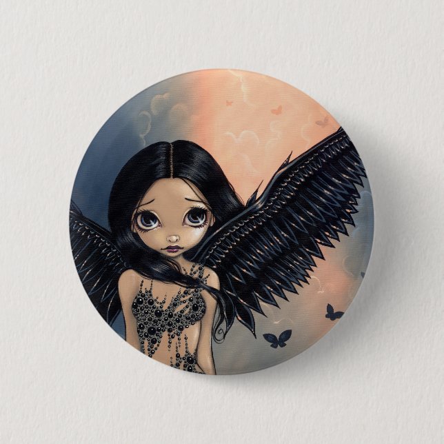 "Black Winged Angel" Button (Front)