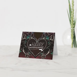 Black wings and Heart for Man Holiday Card