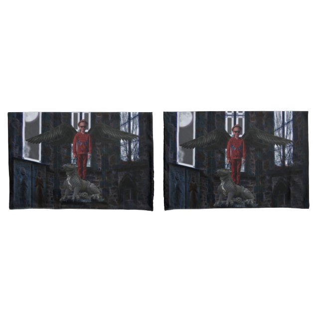 Black Wings Pillowcase (Front-Set)