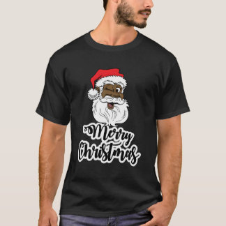 Black Winking Santa Merry African American Santa T-Shirt