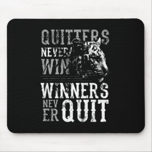 Black Winners Never Quit Tiger Mouse Pad