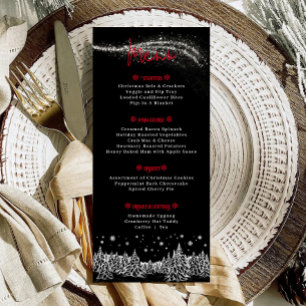 Black Winter Holiday Christmas Dinner Menu