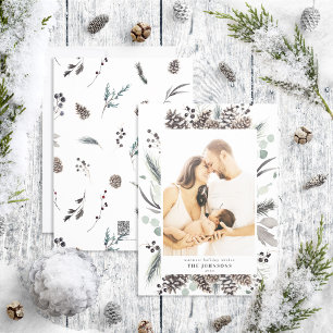 Black Winter Pinecone Botanicals Photo Holiday Car