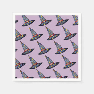 Black Witch Hat Drawing Napkins