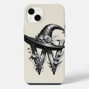 Black Witch Hat Witchy Letter W Custom Initial iPhone 14 Plus Case