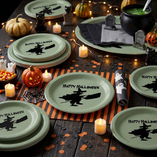 Black Witch Paper Plate