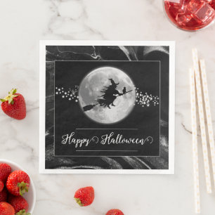 Black Witch Silhouette Halloween Napkin