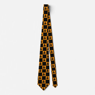 Black Witches Black & Orange Chequered Tie