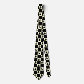 Black Witches Black & Yellow Chequered Tie