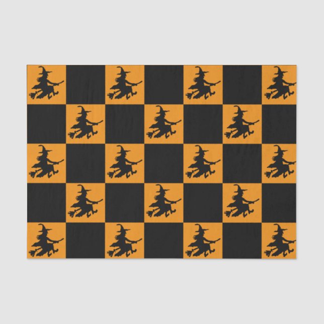 Black Witches Chequered Tissue Paper (Front)