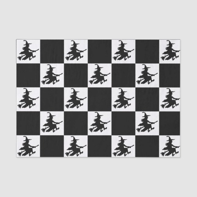Black Witches Chequered Tissue Paper (Front)