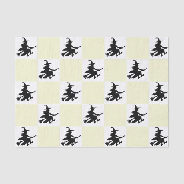 Black Witches Chequered Tissue Paper (Front)