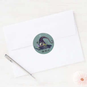 Black Witches Floral Herbal Hat Green Spell Labels