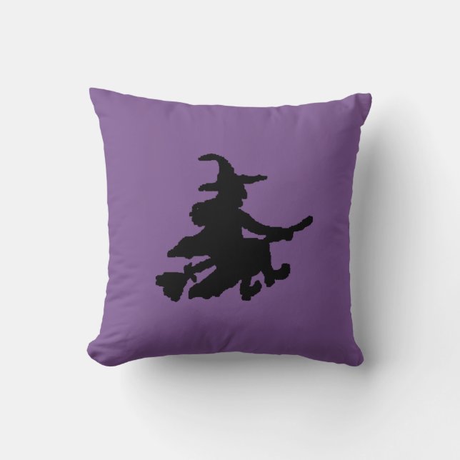 Black Witches on Purple Cushion (Front)