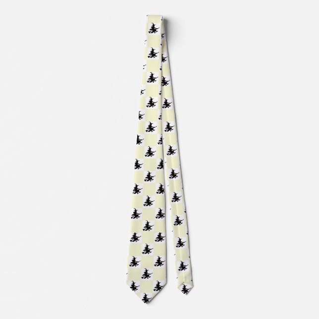 Black Witches Yellow & White Chequered Tie (Front)