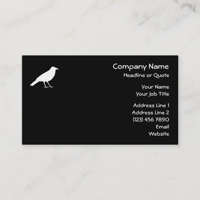 Black with a White Crow. Business Card (Front)