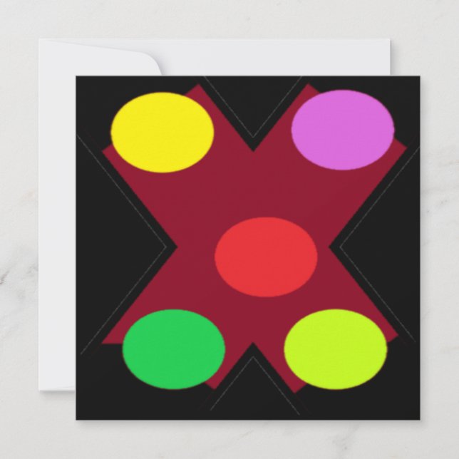 Black with big shapes and colours    (Front)