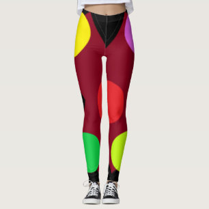 Black with big shapes and colours leggings