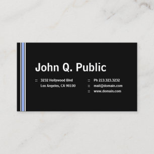 Black with Blue Stripes Business Card